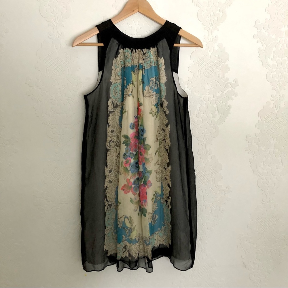 Anthropologie Moulinette Soeurs Womens Silk Floral Mini Dress